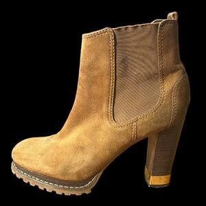 Tory Burch Brown Suede Leather Booties | Size 6.5